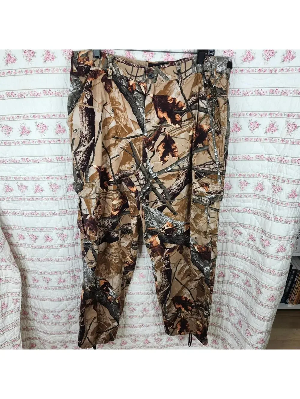 Outfitters Ridge Camo Cargo Pants Mens L 36/38 Adjustable Waist Drawstring